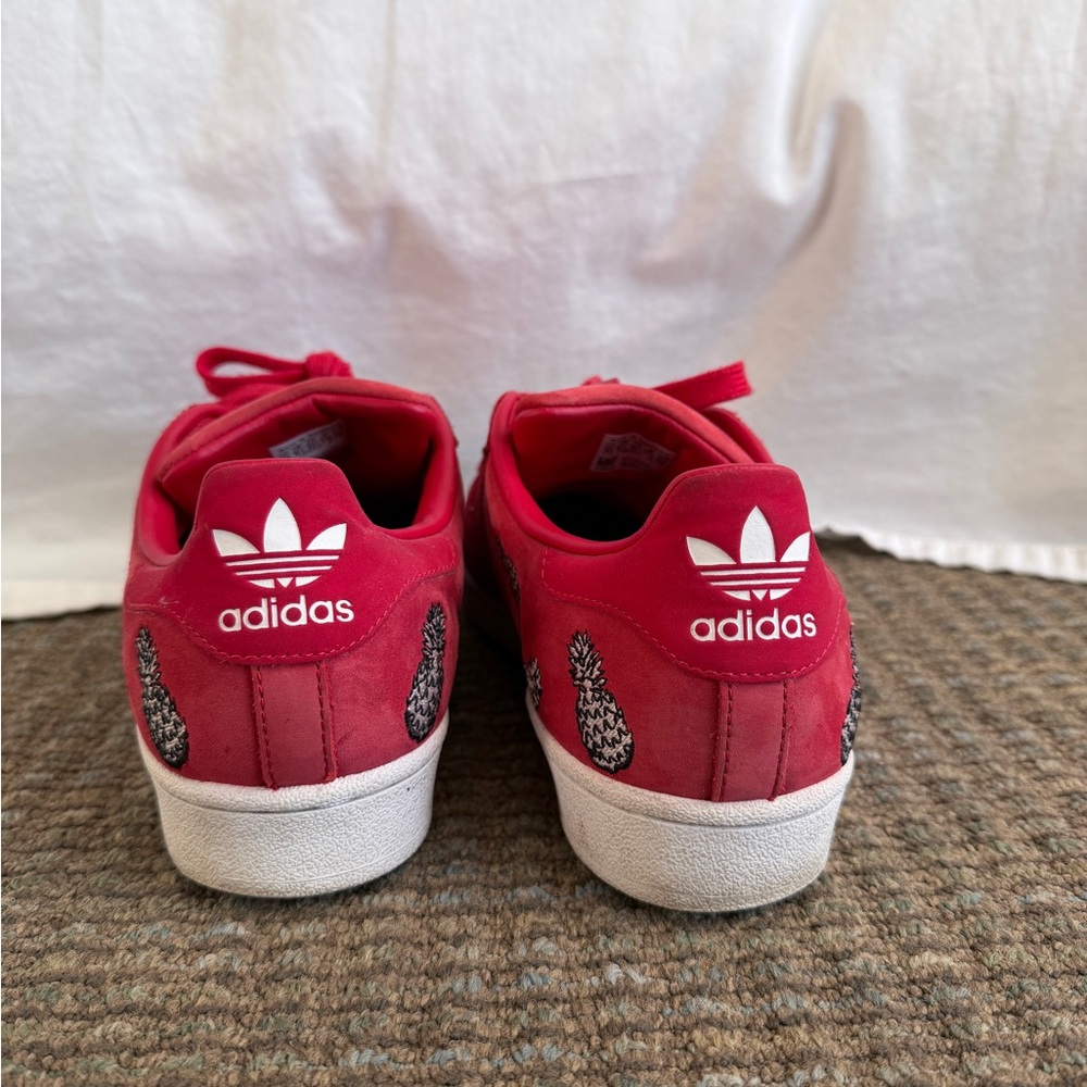 Adidas x The Farm Company Red Superstar Sneakers with Pineapple Design - Picture 6 of 10